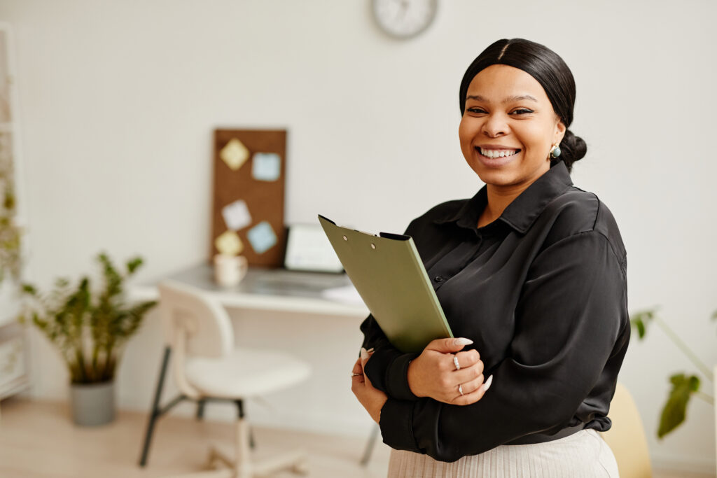 black businesswoman candid